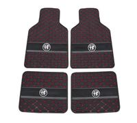 4 Pezzi Tappetini Auto, per Alfa Romeo 159 Sportwagon 2006-2011 Tappetini per Auto Personalizzati Antiscivolo ImpermeabileTappetino in Tutto Il Tempo Tappeti,Black Red