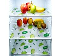 4 pezzi Tappetini impermeabili per frigorifero - a prova di umidità, antiscivolo, lavabili e riutilizzabili. Realizzati in materiale EVA con un motivo a limone originale. Adatti per frigorifero e deco