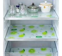 4 pezzi Tappetini refrigeratore impermeabili - a prova di umidità, antiscivolo, lavabili e riutilizzabili. Realizzati in materiale EVA con un motivo a limone originale. Adatti per frigorifero e decora