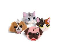 4 Pezzi Tappi per Chiavi Silicone, Cartoon Key Covers,Coprichiave a Gatto e Cane Chiave Key Coperchi Forma di Testa di Animali per Facile Identificazione Chiave di Porta