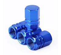 4 Pezzi Tappi Stelo Valvola Pneumatico in Alluminio per Dodge Charger Challenger Hellcat SRT Kaliber RAM1500, Cappucci delle Valvole con Anello di Tenuta, Parapolvere Auto Accessori,Blue