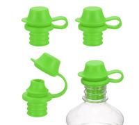 4 Pezzi Tappi Vino in Silicone per Bottiglie con Cappuccio Protettivo, Verde