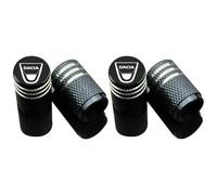 4 pezzi Tappini Gomme Auto per Dacia Duster Logan Sandero Jogger Dokker,Tappi per Valvole di Pneumatici,Tappo Valvola,Cappuccio Pneumatici Auto,Valvole Set (4 pezzi),Black