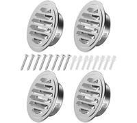 4 Pezzi Tappo Griglia Aerazione, Griglia di Ventilazione in Acciaio Inossidabile con Zanzariera Griglie per Cucina, Bagno, Parete, Soffitto, Copertura per Presa D'aria Esterna(100mm/3.93in)