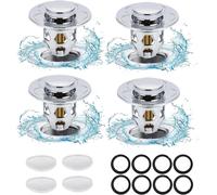 4 Pezzi Tappo Lavandino Bagno,Lavabo Bagno Universale Pop Up,Tappi per Lavandino