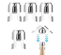 4 pezzi Tappo per Spumante, Tappo Riutilizzabile per Bottiglie di Champagne, Tappo Spumante in Acciaio Inox, a Prova di Perdite, Mantieni Fresco, Tappi Bottiglie Vino, per Gassate Vino Birra Champagne
