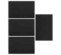 4 Pezzi Targhette Rettangolari in Alluminio Nero 0,22mm | Superficie Lucida Angoli Arrotondati, Taglio su Misura, per Scrivanie, Negozi e Laboratori Creativi