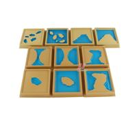 4 Pezzi Tavole Montessoriane con Forme Del Terreno Educativo per Scuola