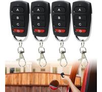 4 Pezzi Telecomando Universale per Garage 433MHz, Duplicatore Robusto con 4 Pulsanti, Compatibile con Varie Marche, Sostitutivo Telecomandi per Cancello Garage Auto Codice Fisso