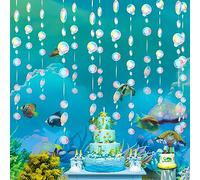 4 Pezzi Tema Sirenetta Decorazioni Compleanno, Ghirlande di Bolle Iridescenti Streamer Sfondo Per Laurea Matrimonio Discoteca Addio Al Nubilato Decorazioni