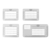 4 Pezzi Template per Indirizzi Buste in Plastica Traslucida, Guida | Layout a Punti, Linee e Righe, Uso per Studenti e Calligrafia, Trasparente Opaco