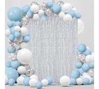 4 pezzi Tenda con paillette - 60x240cm Sfondo a Tende con Sequin per Laurea Scuola Feste Decor feste di compleanno, matrimonio, palcoscenico -Argento