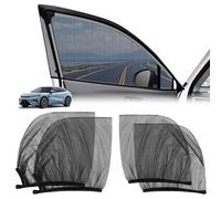 4 Pezzi Tendine Parasole Auto, Protezione Solare per Finestrini Elastico Con Nastro Adesivo, Anteriore e Posteriore Universale Parasole auto Finestrini Adatto Maggior Parte Delle Automobili