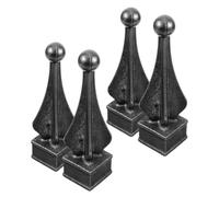 4 Pezzi Terminale Decorativo in Ferro Nero, Stile Europeo | Recinzioni e Cancelli, Adatto a Patii e Parchi, Aspetto Elegante, Funzione Saldabile