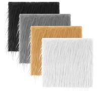 4 Pezzi Tessuto in Pelliccia Finta 25,4 x 25,4 cm Quadrato in Peluche Toppa in Pelliccia Finta Artigianale per Cuscino Fodera per Sedia Decorazione Natalizia con Barba per Gnomi