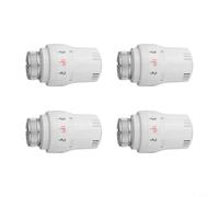 4 pezzi testa termostatica M30 x 1,5 per valvola del radiatore, termostato regolabile in lega e plastica, 5 livelli di regolazione della temperatura con protezione antigelo, bianco per riscaldamento