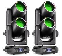 4 pezzi Teste Mobili LED 200W Beam Luce da Palcoscenico 7+1 Colori 12 Gobos Mini illuminazione di scena con Striscia luminosa 18 Prisma Focus Elettronico Luce di Scena per Natale Club DJ Discoteca