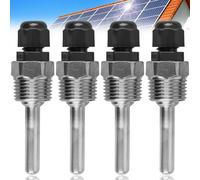 4 pezzi Thermowell, 8 x 50 mm manicotto sommergibile in acciaio inox, filettatura G1/2 pollici per sensore di temperatura, tubo di protezione per sensore di temperatura, tubi di protezione