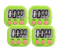 4 Pezzi Timer Cucina Magnetico, Forte Allarme Timer da Cucina per Bambini, Studio, Esercizio, Timer Digitale con Interruttore ON/OFF (4 Pezzi Verde)