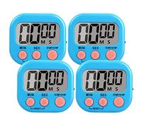 4 Pezzi Timer Cucina Magnetico, Forte Allarme Timer da Cucina per Bambini, Studio, Esercizio, Timer Digitale con Interruttore ON/OFF (4 Pezzi Blu)