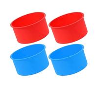 4 Pezzi Tortiera Rotonda in Silicone da 4 Pollici, Set | Superficie Liscia Antiaderente, Adatta a Casa e Pasticceria, Rosso e Blu, per Mini Quiche e Biscotti