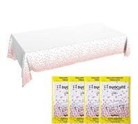 4 Pezzi Tovaglia per Feste Oro Rosa per Tavolo Rettangolare, Copritavolo di Compleanno con Coriandoli a Pois in Oro Rosa per Compleanno, Matrimoni, Baby Shower, Addio al nubilato, 137 cm x 274 cm