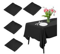 4 Pezzi Tovaglie Nera Usa e Getta 137 cm x 274 cm Tovaglia Rettangolare in Plastica, Tovaglie per Feste, Tovaglia Compleanno per Decorazioni per Feste Compleanni Natale Feste di Laurea Cocktail Party