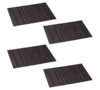 4 Pezzi Tovagliette In Bambù Global Partner Colore Nero Rettangolari Con Quadri