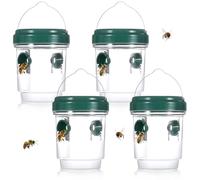 4 Pezzi Trappola per Vespe E Calabroni Da Esterno, Catcher per Insetti,Trappola Calabroni Bottiglia Da Appendere,Trappola per La Mosca Domestica,Per Intrappolare Il Calabrone, Ape, Insetti (Verde)