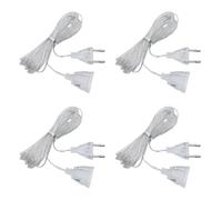 4 Pezzi Trasparente Prolunga Elettrica 5 M Prolunga Elettrica Sottile | Cavo Prolunga Piatta Trasparente 220V in PVC con Spina per Basso Consumo Lanterne a LED e Uso Esterno