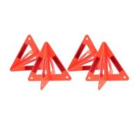 4 Pezzi Triangolo di Emergenza Auto Rosso in Plastica | Alta Riflettenza, Portatile e Leggero, per Emergenza Sul Ciglio Strada, Kit di Sicurezza Stradale