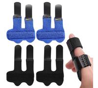 4 Pezzi Tutore dito a scatto, Tutore dito, Stecche per le Dita, Regolabile, a grilletto, Raddrizzatore per Tutte le Dita 2 Colori Diversi - Blu+Nero