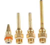 4 Pezzi Ugello per Pistola Colla in Rame, Anti Goccia, 2x70mm | Punta Fine Sfera in Acciaio, Flusso Regolare, per Artigiani e Riparazioni, Oro Colore Casuale