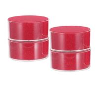 4 Pezzi Umidificatore per Dita da Ufficio Rotondo, Rosso | Spugna e Plastico, Accesso una Mano, per Documenti e Denaro su Scrivanie di Lavoro