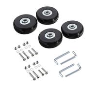 4 pezzi valigie da viaggio ruote parti mute con viti chiavi durevole nero