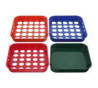 4 Pezzi Vassoio Conta Monete Piatto in Plastica, Set Colorati | Classificazione Rapida, Impilabile per Conservazione, per Quarti e Contenuti di Barattoli, Uso Domestico