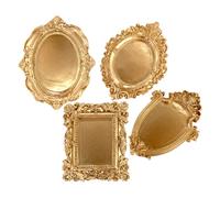 4 pezzi Vassoio per gioielli vintage Decorativo barocco Vassoio per vanità