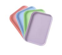 4 Pezzi Vassoio Plastica, Vassoi Servizio Rettangolari Plastica, Multicolore Vassoi Fast Food, Vassoi Plastica Riutilizzabili, Vassoi Per Il Pranzo Per Cucine, Ristoranti, Fast Food, Hotel e Scuole