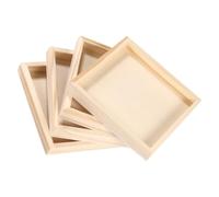 4 Pezzi Vassoio Puzzle in Legno per Blocchi 3d, Kaki | Design per Blocchi, Aiuta a Evitare Perdite, Adatto a Riordino e Conservazione, Finitura Naturale
