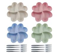 4 Pezzi Vassoio Snack a forma cuore con 8 Forchette,Aperitivo accessori Design Antiscivolo Solido e Durevole,Porta Aperitivo da Tavola,Vassoio da Caramelle,per frutta, snack