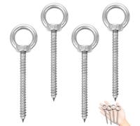 4 pezzi Vite con occhiello M8, viti con occhiello in acciaio inossidabile 304 Heavy Duty, vite con occhiello lunga M8 x 80 mm per applicazioni interne ed esterne pesanti - amache, tende da sole