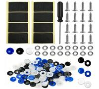 4 Pezzi Viti con Tappi di Fissaggio per Targa Auto,Auto Moto Camion Tir Porta Targa Portatarga,Kit di Fissaggio Targa Completo,Viti Originali per Targa con Cappucci di Copertura