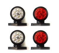 4 Pezzi X Rimorchio Parafango Traino Rosso / LED Bianco Indicatore Luci 24V