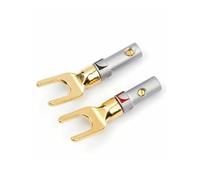 4 pezzi Y/U tipo spina a Banana connettori for altoparlanti cavo Audio connettore del cavo bloccaggio a vite connettori a Banana con forcella a forcella