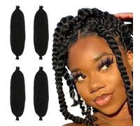 4 Pezzis Afro Kinky Curly Braiding Bulk Hair,Pre-separate,Pre-gonfiate,Extension capelli,Synthetic Hair Cuban Twist Hair