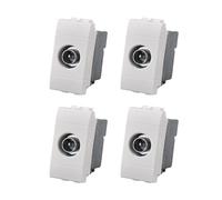 4 Pezzo Connettore Presa TV Terminale Maschio, Compatibile con Bticino Living Light, Colore Bianco, Serie MBL, 1 Modulo