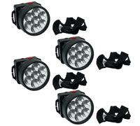 4 Pezzo LED Faro Anteriore Nero Lampada Torcia da Testa Torcia Elettrica Lampada