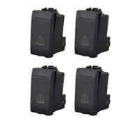 4 Pezzo Pulsante Con Disegno Campanello, 1P 16A 220V, Compatibile Con Bticino Living International, Colore Nero, Retroilluminabile, 1 Modulo, Serie MBL