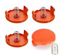4 Pezzo RC-100-P Copri Bobina,Cappucci a Rocchetto,Decespugliatore Copertura Bobina Ricambio,Decespugliatori Coperchio per Rocchetto +4 Pezzi Molla per Bobina Tappo Bobina e Molla,per Black Decker