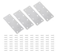 4 piastre di rammendo piatte con viti in acciaio inox ad angoli fissi staffe connettori in metallo dritto staffa in acciaio inox staffe angolari fisse